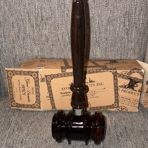 Avon Dark Brown Glass Gavel Bottle